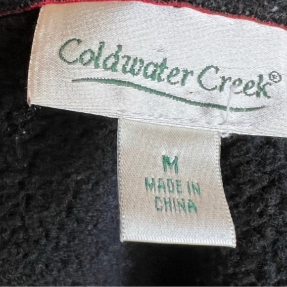 Vintage Coldwater Creek Faux Red Suede Black Bead Embroidered Knit Sleeve Jacket - Picture 5 of 7
